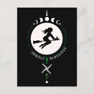 Imbolische zegeningen, heks briefkaart