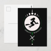 Imbolische zegeningen, heks briefkaart (Voorkant / Achterkant)