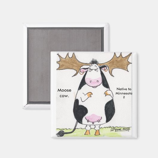 img0002111, Moose koe., afkomstig uit Minnesota? Magneet (Voorkant / Achterkant)