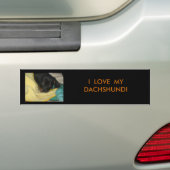 IMG_0456, IK HOU VAN MIJN DACHSHUND! BUMPERSTICKER (Op auto)