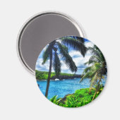 IMG_1122 4 Hawaïaanse Scène Zwart Zandstrand Magneet (Voorkant / Achterkant)