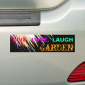 IMG_3136, LIVE, LOVE, LAUGH, tuin Bumpersticker (Op auto)