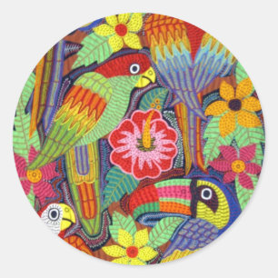 IMG_5319 Vogels van Panama Mola Ronde Sticker