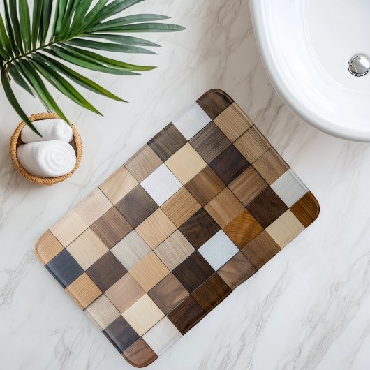 Imitatie Houten Tegels Badmat
