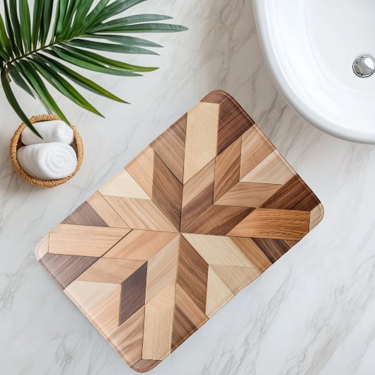 Imitatie Houten Tegels Badmat