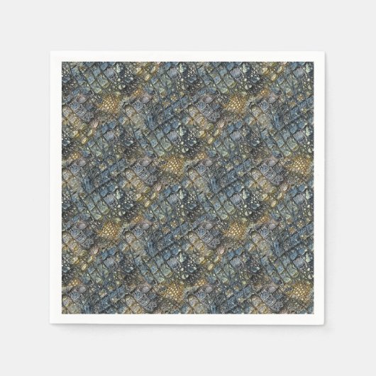 Imitatie krokodillenhuid. Dierenprint. Servet (Voorkant)