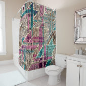 Imitatie van het patroon van de Indische patchwork Douchegordijn (In situ)