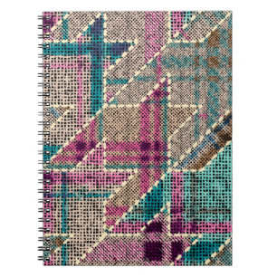 Imitatie van het patroon van de Indische patchwork Notitieboek