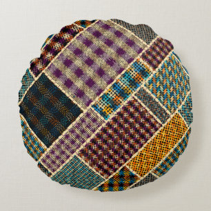Imitatie van het patroon van de Indische patchwork Rond Kussen