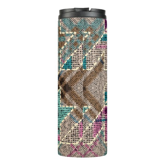 Imitatie van het patroon van de Indische patchwork Thermosbeker (Achterkant)
