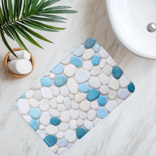 Imitatiekiezelpad onder water badmat