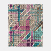 Imitation of indian patchwork pattern with texture fleece deken (Voorkant)