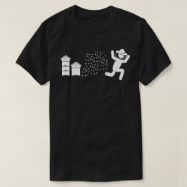 Imker achtervolgd door bijen grappige lopende imke t-shirt