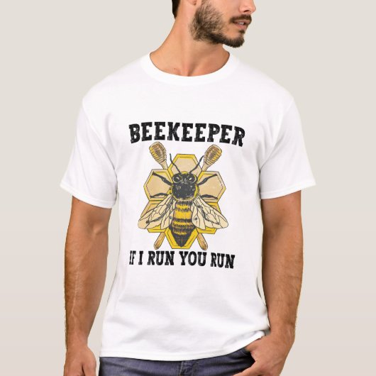 Imker Als ik je ren, ren je grappige imker T-shirt (Voorkant)
