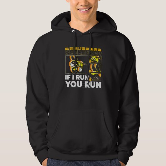 Imker Als ik ren ren jij ook Bee 2 Hoodie (Voorkant)