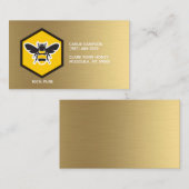 Imker Bijen en Honingraat Wit Goud Visitekaartje (Voorkant / Achterkant)