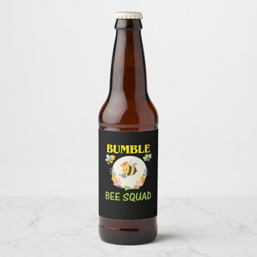 Imker Cadeau | Hommels Kwadraat Bier Etiket (Voorkant)