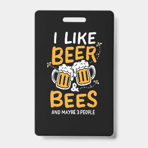 Imker Cadeau   Ik Hou van Bier en Bijen Badge