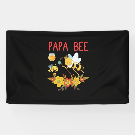 Imker Cadeau | Papa Bee Bloemen Spandoek (Horizontaal)