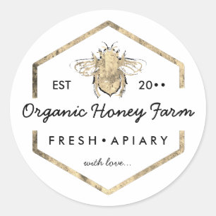 Imker  Gouden Hommelnest Ronde Sticker