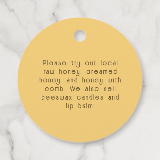 Imker Honey Bee Dank u Promotionele Gift Label (Achterkant)