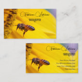 Imker Honing Apiarist honing bij gele bloem Visitekaartje (Voorkant / Achterkant)