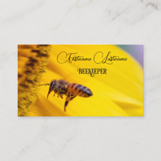 Imker Honing Apiarist honing bij gele bloem Visitekaartje