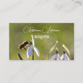Imker Honing Apiarist honing bij witte bloemen Visitekaartje