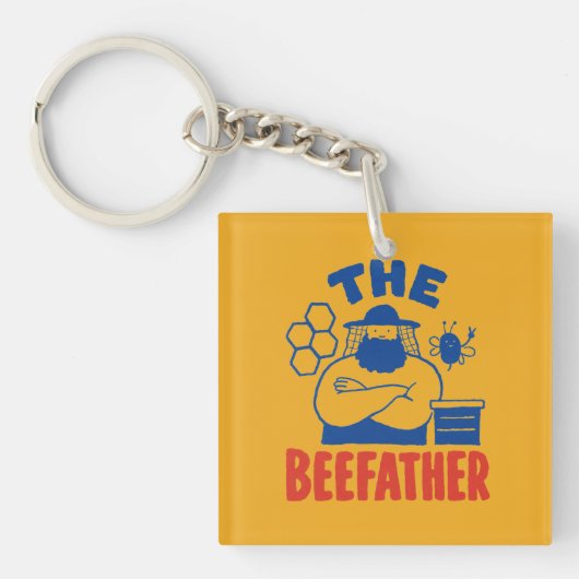 Imker Humor De Bij Vader Sleutelhanger (voorkant)