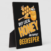 Imker Koop Lokale Honing En Steun Imker Fotoplaat (Zijkant)