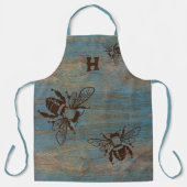 Imker Monogram Initiaal Gedistresseerd Hout Schort (Voorkant)