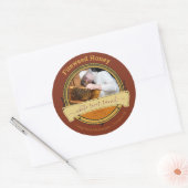 Imker of bijenstal foto honing product ronde sticker (Envelop)