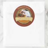 Imker of bijenstal foto honing product ronde sticker (Tas)