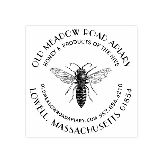Imker Queen Bee Honey Custom Logo Bijenstempel Rubberstempel (Afrduk)