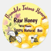 Imker RAW HONEY Eigen label (Voorkant)