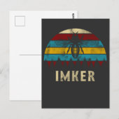 Imker Retro Biene Insekten Natur Design Briefkaart (Voorkant / Achterkant)