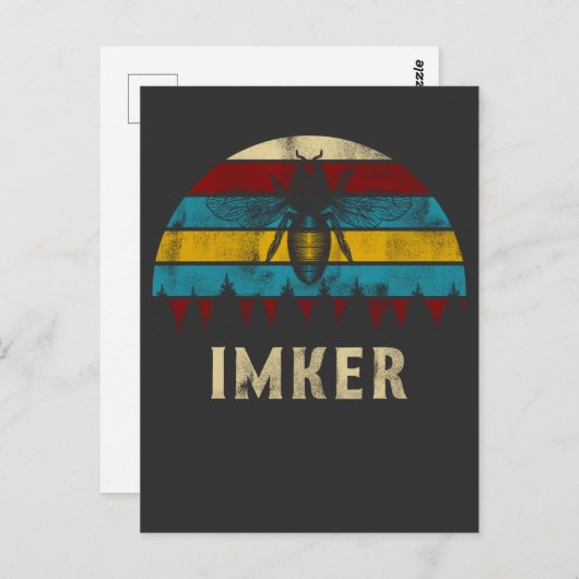 Imker Retro Biene Insekten Natur Design Briefkaart (Voorkant / Achterkant)