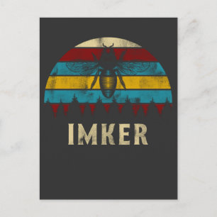Imker Retro Biene Insekten Natur Design Briefkaart