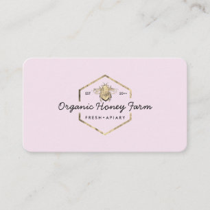 Imker Roze Goud Hommel Bijenkorf Visitekaartje