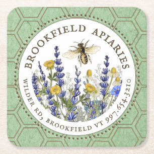 Imker’s Wildflower en Queen Bee Apiary Kartonnen Onderzetters