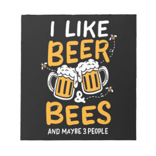 Imkercadeau Ik Hou van Bier en Bijen Notitieblok