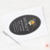 Imkerhoninglabels | Honingbij & Honingraat Des Ovale Sticker (Envelop)