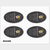 Imkerhoninglabels | Honingbij & Honingraat Des Ovale Sticker (Vel)