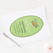 Imkerhoninglabels | Honingbij & Honingraat Des Ovale Sticker (Envelop)