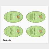 Imkerhoninglabels | Honingbij & Honingraat Des Ovale Sticker (Vel)