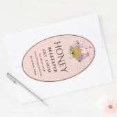 Imkerhoninglabels | Honingbij & Honingraat Des Ovale Sticker (Envelop)