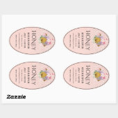 Imkerhoninglabels | Honingbij & Honingraat Des Ovale Sticker (Vel)