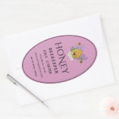 Imkerhoninglabels | Honingbij & Honingraat Des Ovale Sticker (Envelop)