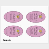 Imkerhoninglabels | Honingbij & Honingraat Des Ovale Sticker (Vel)