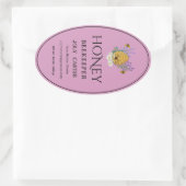 Imkerhoninglabels | Honingbij & Honingraat Des Ovale Sticker (Tas)